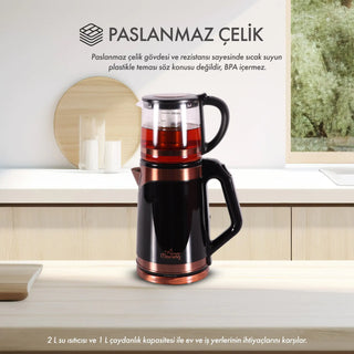 Any Morning DE23203SX Turkish Tea Maker,  2L - 68 oz