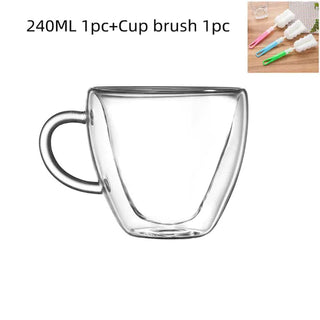 Heart-Shaped Double Wall Tea Mug