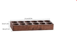 Walnut Wood Coffee & Tea Storage Tube Set - Glass Containers with Display Rack