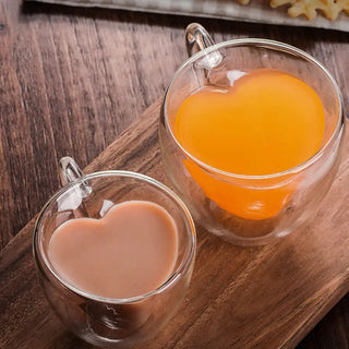 Heart-Shaped Double Wall Tea Mug